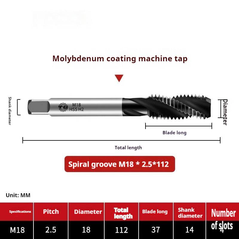 2116-High-performance 6542 molybdenum plating straight groove screw machine with tap high-speed steel tapping thread high-strength processing Shandong Denso Pricision Tools Co.,Ltd.